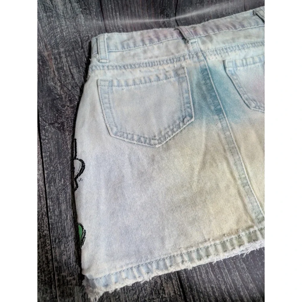 Justice x Ring Pop x Bazooka Girl's Denim Tie Dye Skirt - Size 7 - Shorts